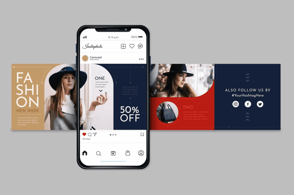 image – VidAU.ai An Instagram carousel template
