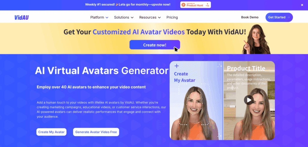 AI Avatar generator features of VidAU AI – VidAU.ai AI Avatar generator features of VidAU AI