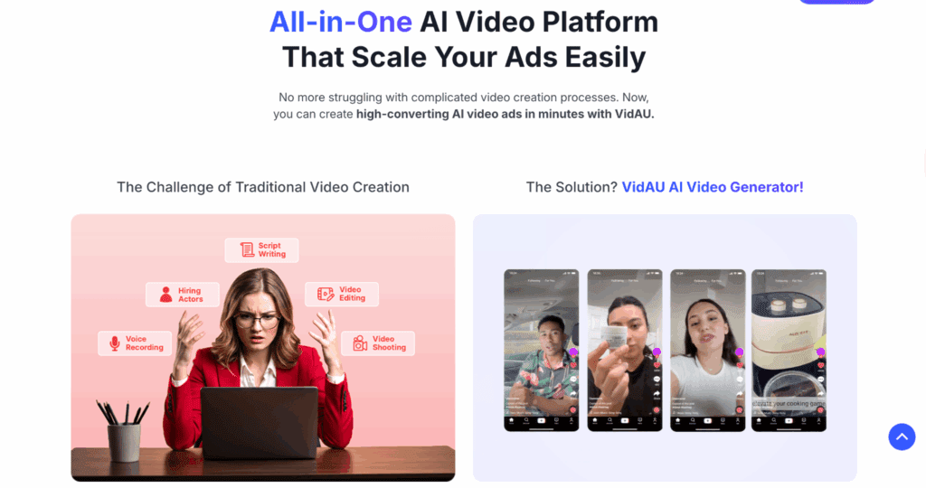A section of VidAU AI interactive Avatar characters on the landing page – VidAU.ai A section of VidAU AI interactive Avatar characters on the landing page