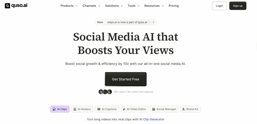 Vidyo AI homepage