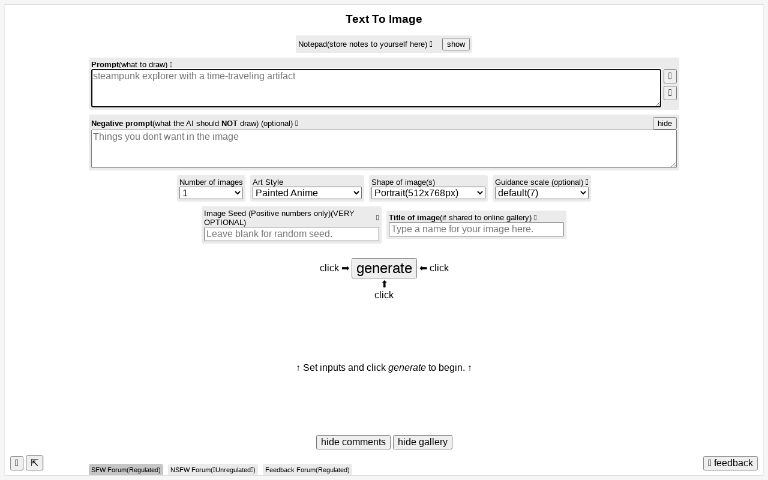 Perchance AI Image Generator – VidAU.ai Generate portrait format on Perchance AI