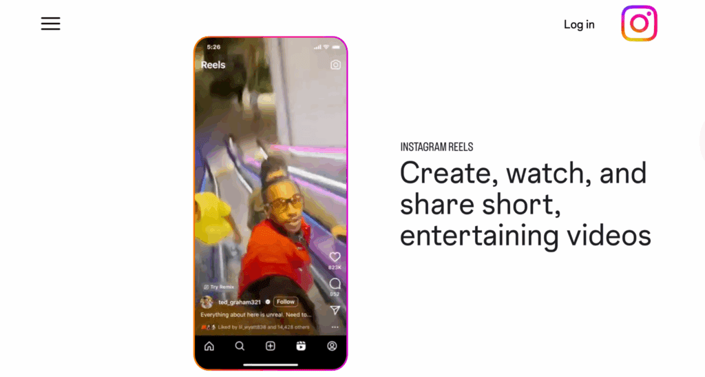 Image of Instagram reel interface – VidAU.ai Image of Instagram reel interface