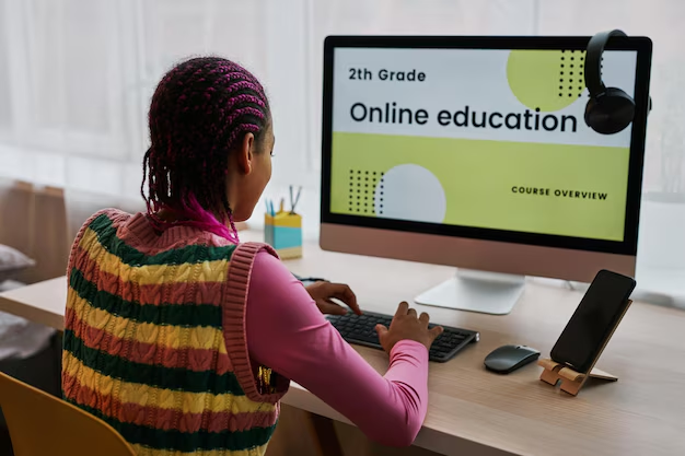 image – VidAU.ai Lady engaged in Online Curriculum / Learning