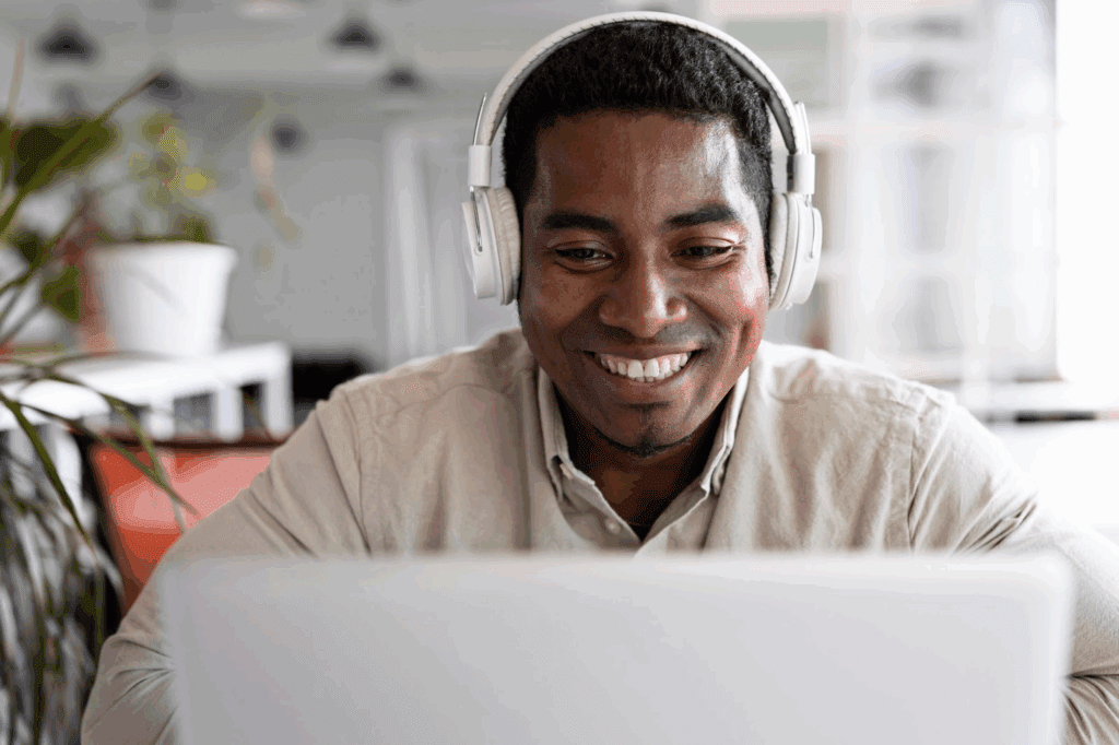 A man training an AI video translator