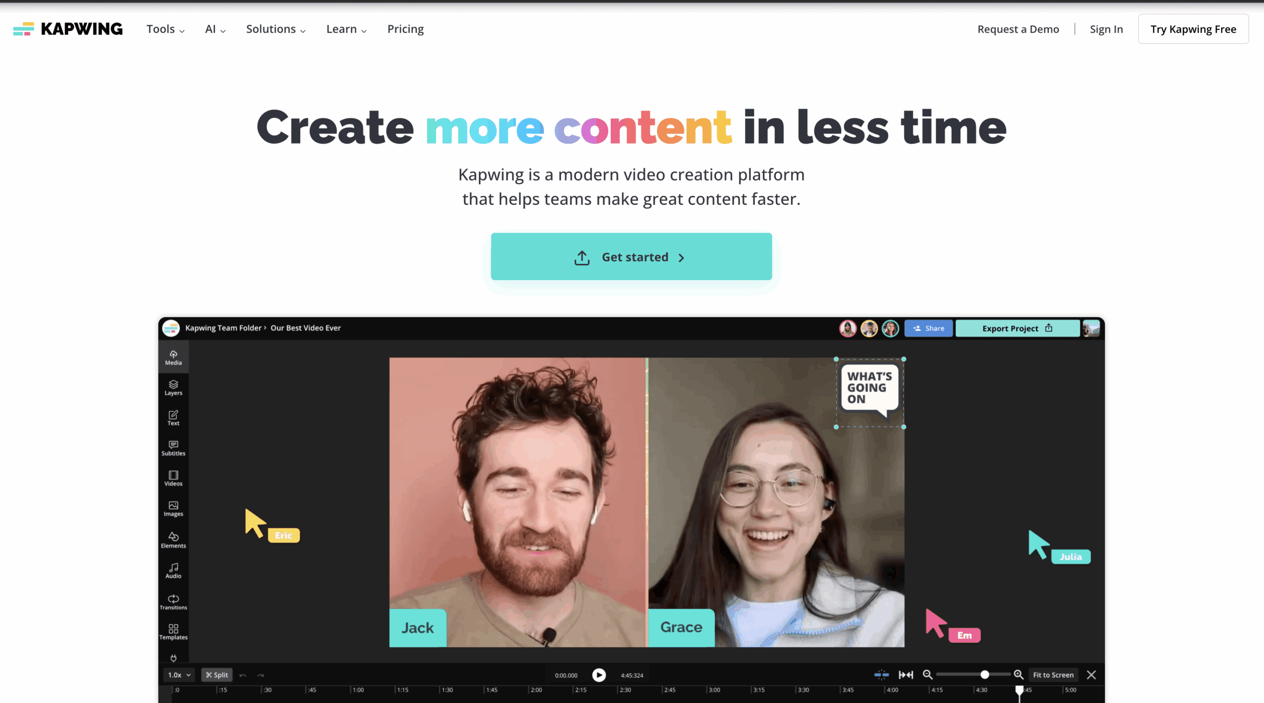 Kapwing Homepage – VidAU.ai Kapwing video Generator