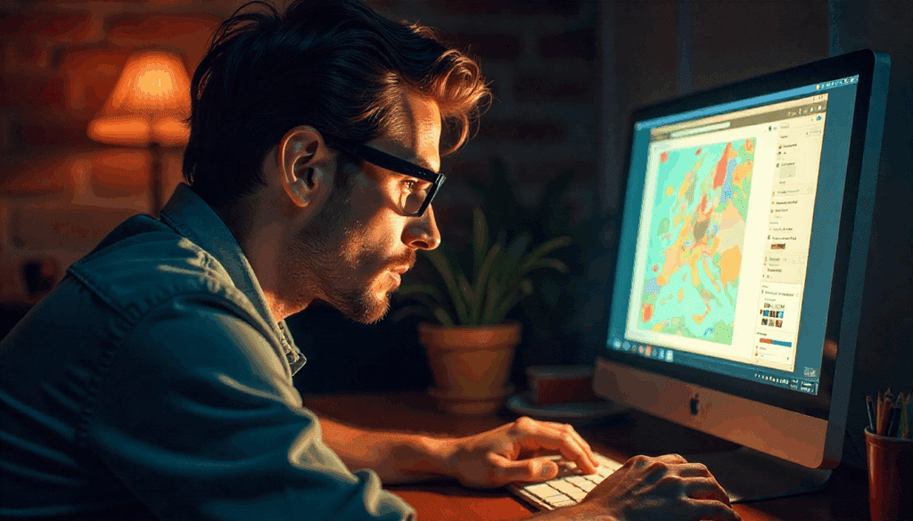 blur photo online A man using photoshop to blur photo online