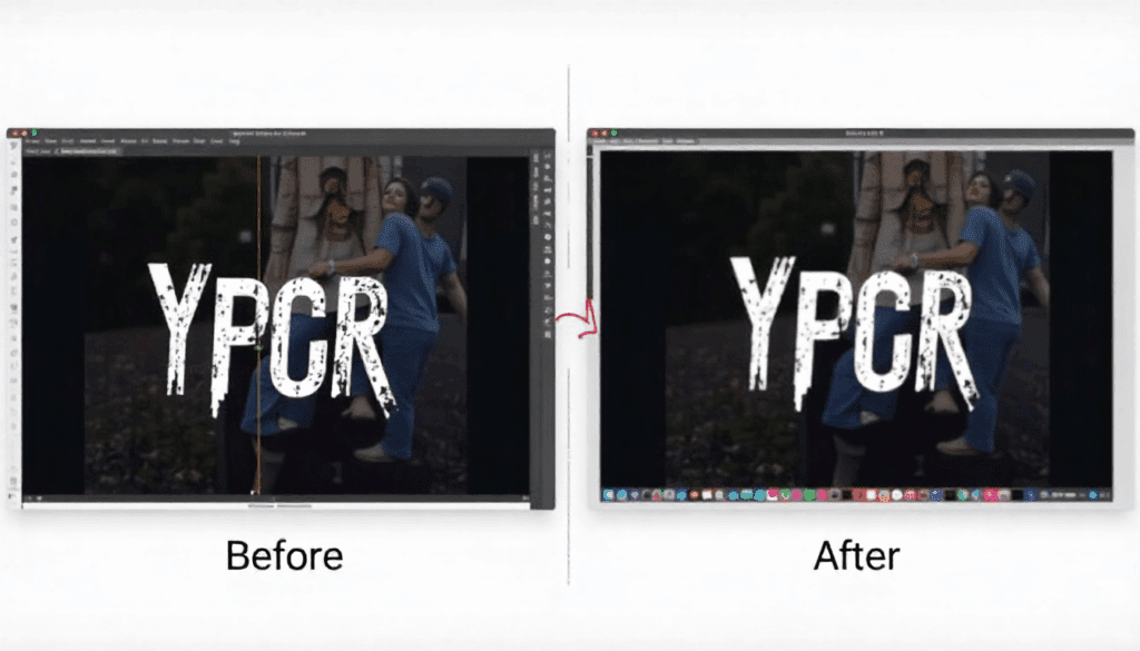 Remove Text From Video – VidAU.ai Before and after comparison showing how to remove text from video.