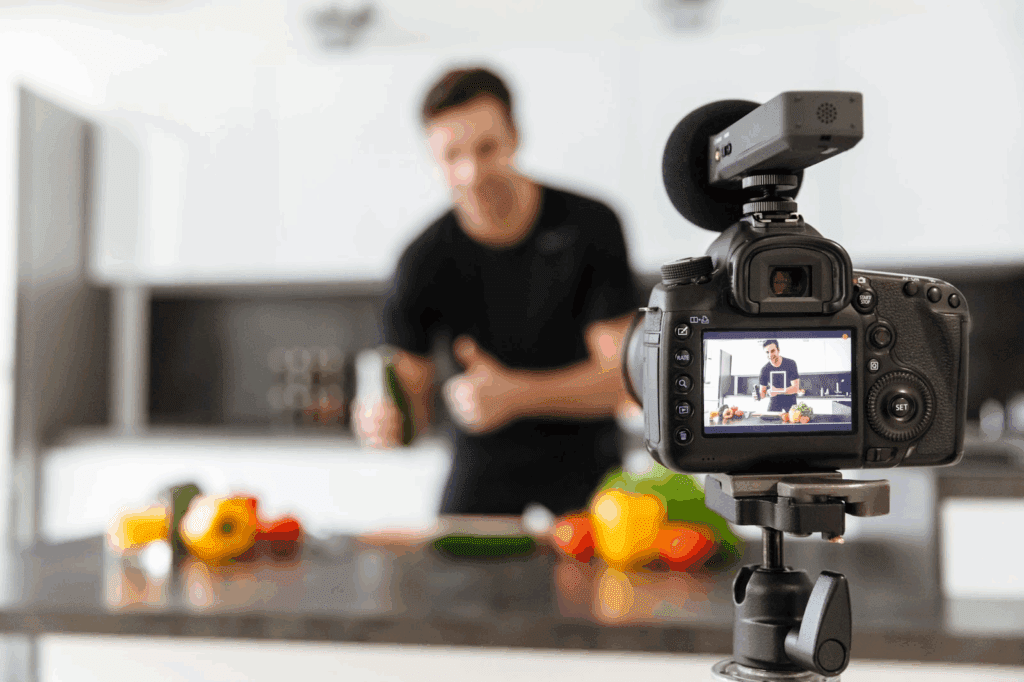 A man recording a product video for his e commerce business
