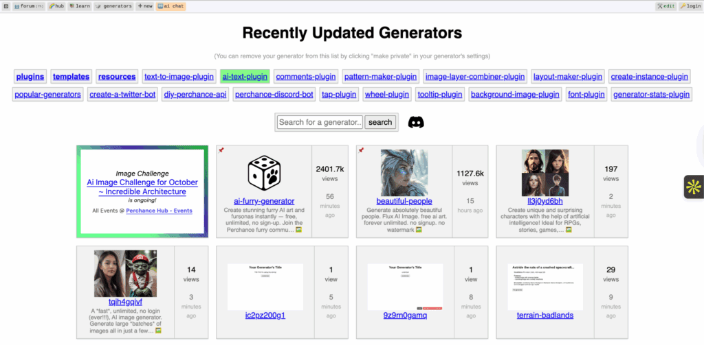 landing page of Perchance AI Story Generator – VidAU.ai landing page of Perchance AI Story Generator