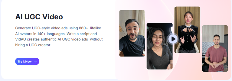 image – VidAU.ai AI UGC generator interface