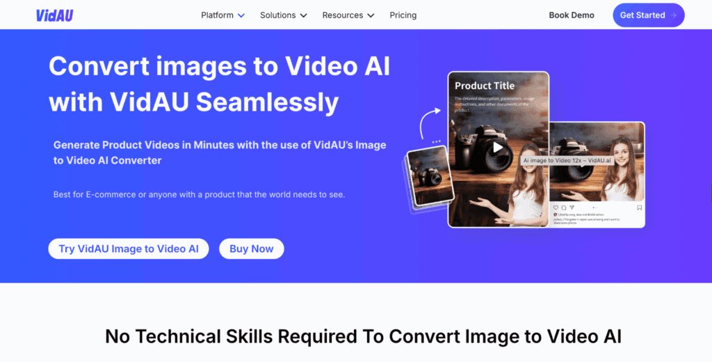 image of VidAU AI image generator landing page – VidAU.ai image of VidAU AI image generator landing page