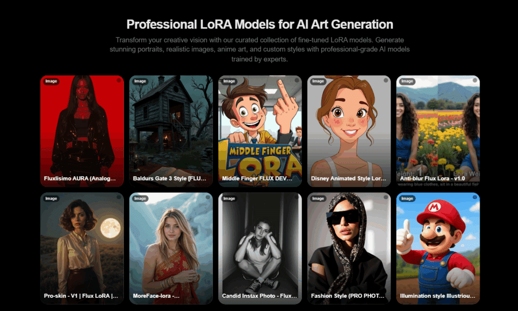 image – VidAU.ai LoRA AI generator Models