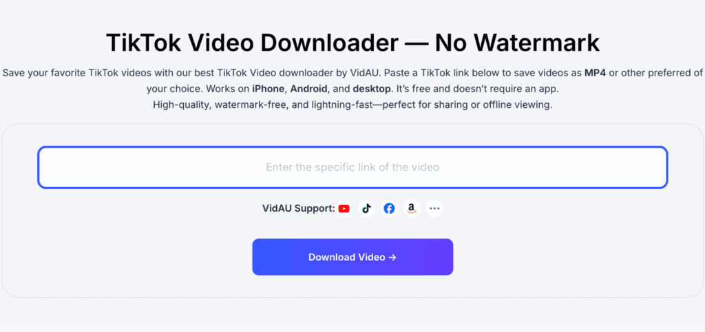 image – VidAU.ai snaptik tiktok downloader