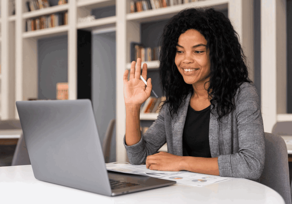 image – VidAU.ai An educator using the filmora video editor to create lesson videos for her students