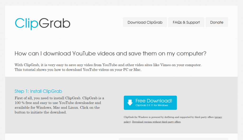 image – VidAU.ai ClipGrab Home Page