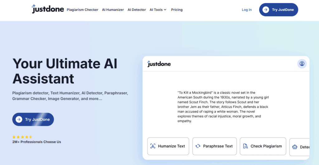 image – VidAU.ai JustDone AI Home Page