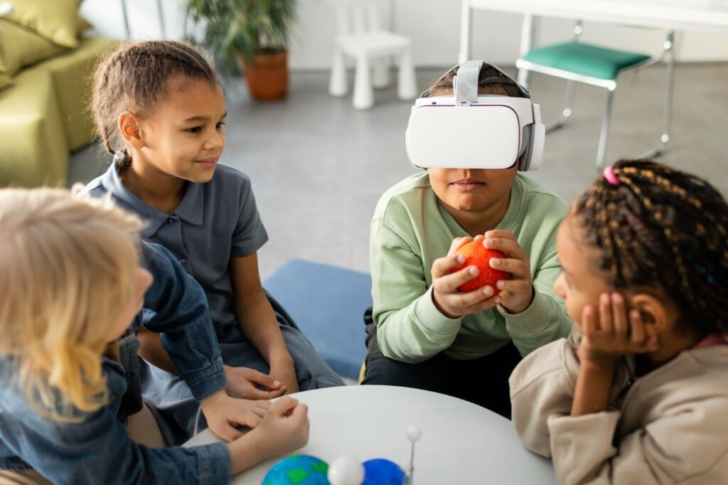 image – VidAU.ai kids being taught with vr learning content