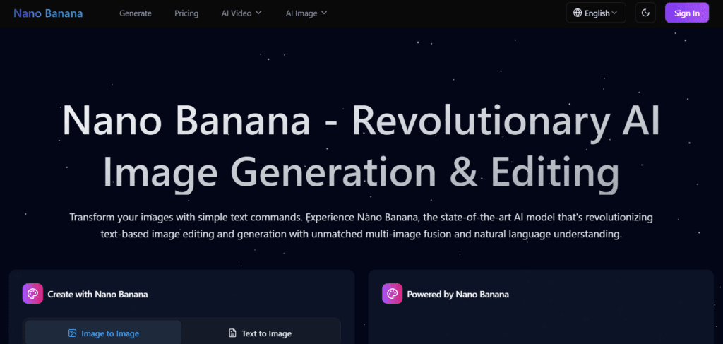 image – VidAU.ai Nano banana image editing home page