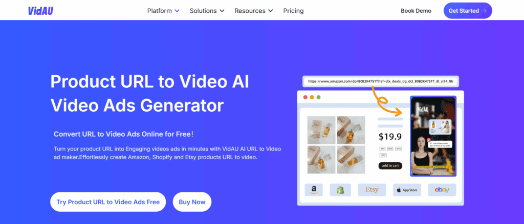 image – VidAU.ai VIDAU PAge for TikTok url to MP4