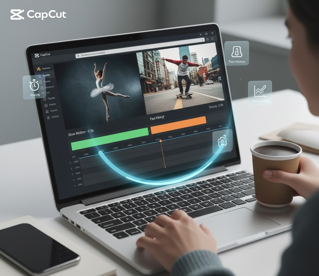 Lady editing on capcut