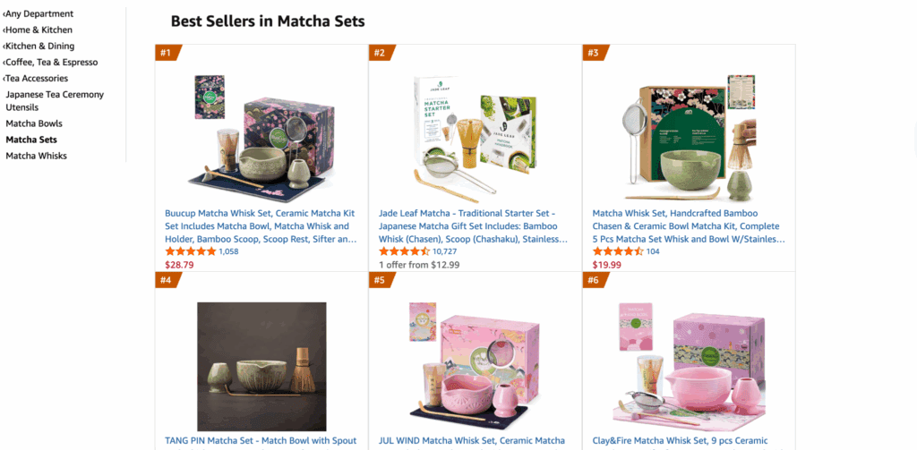 image of a full display of Matcha Kit