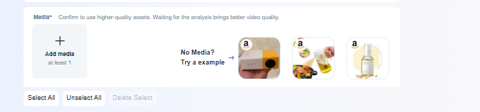 Image to upload media/product pictures