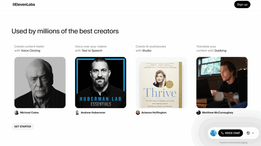Creators using ElevenLabs text to speech for cloning, dubbing and audiobooks