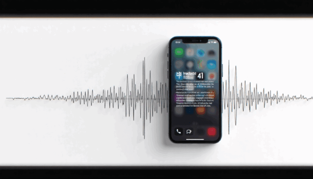 iPhone showing apple ai features with real time audio analysis