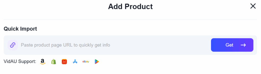 image Step 3 — Quick Import (Paste Product Page URL) or Enter Product Info Manually