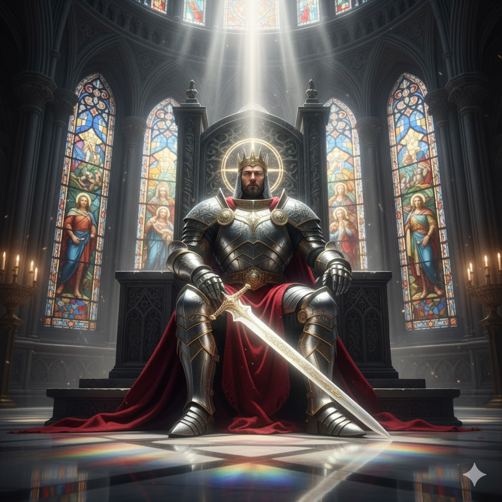 image – VidAU.ai Image of armored Paladin King on Nano Banana 2