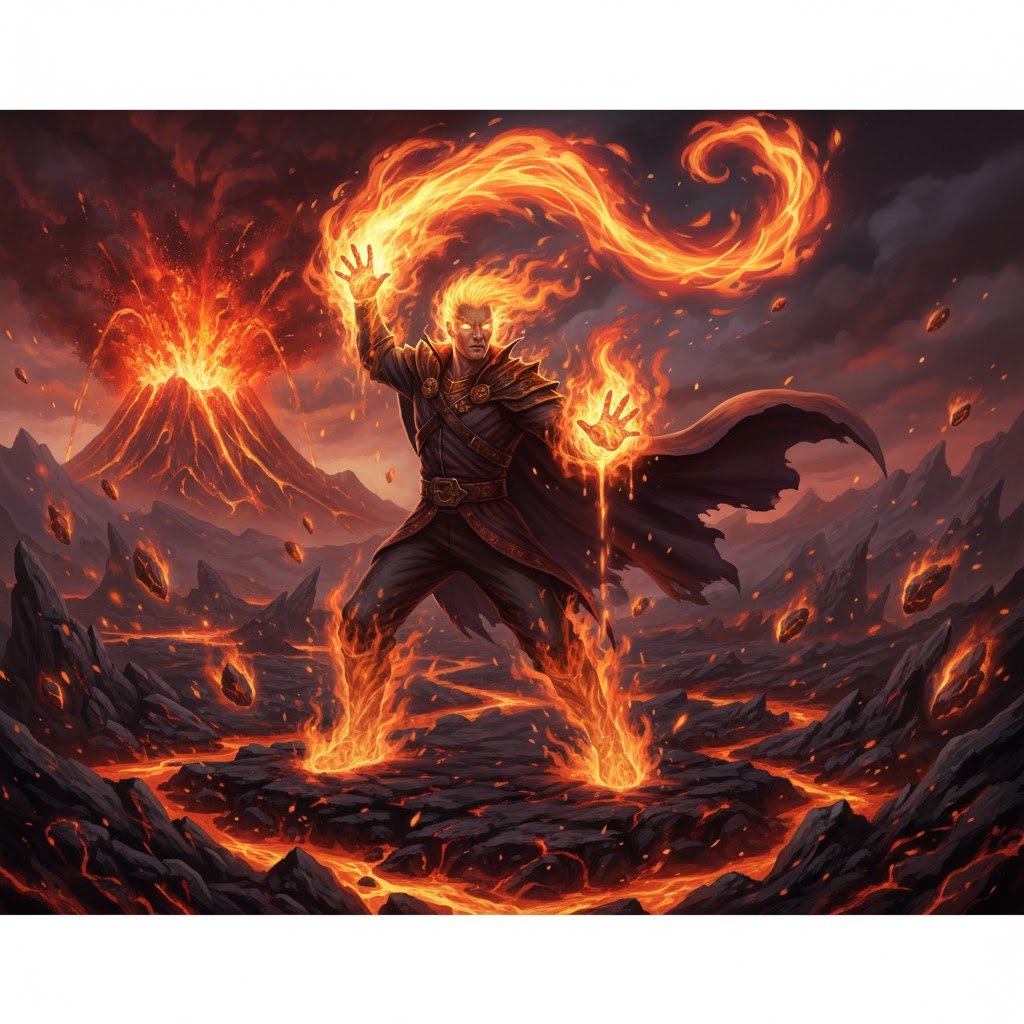 image – VidAU.ai Image of Fire Mage Casting Spell Nana Banana 2