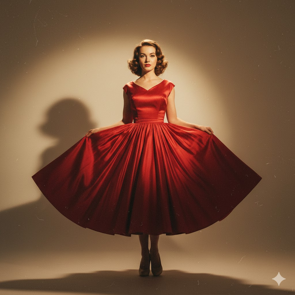 image – VidAU.ai Image of Vintage 1950s Red Dress Nano Banana 2