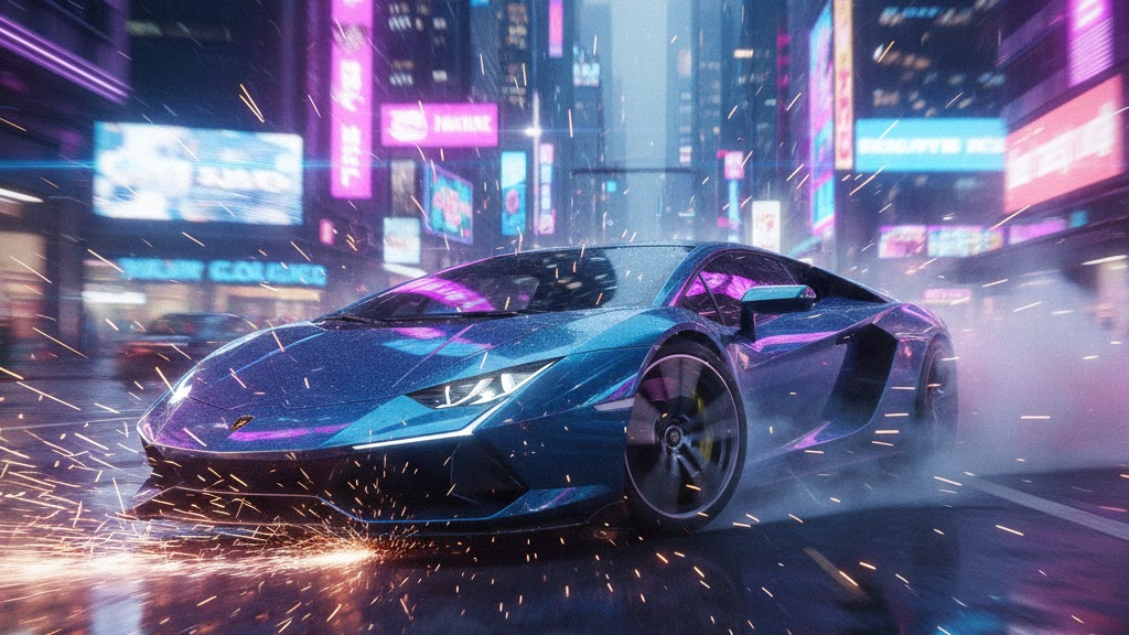 image – VidAU.ai Image of Lamborghini Wheel Spin