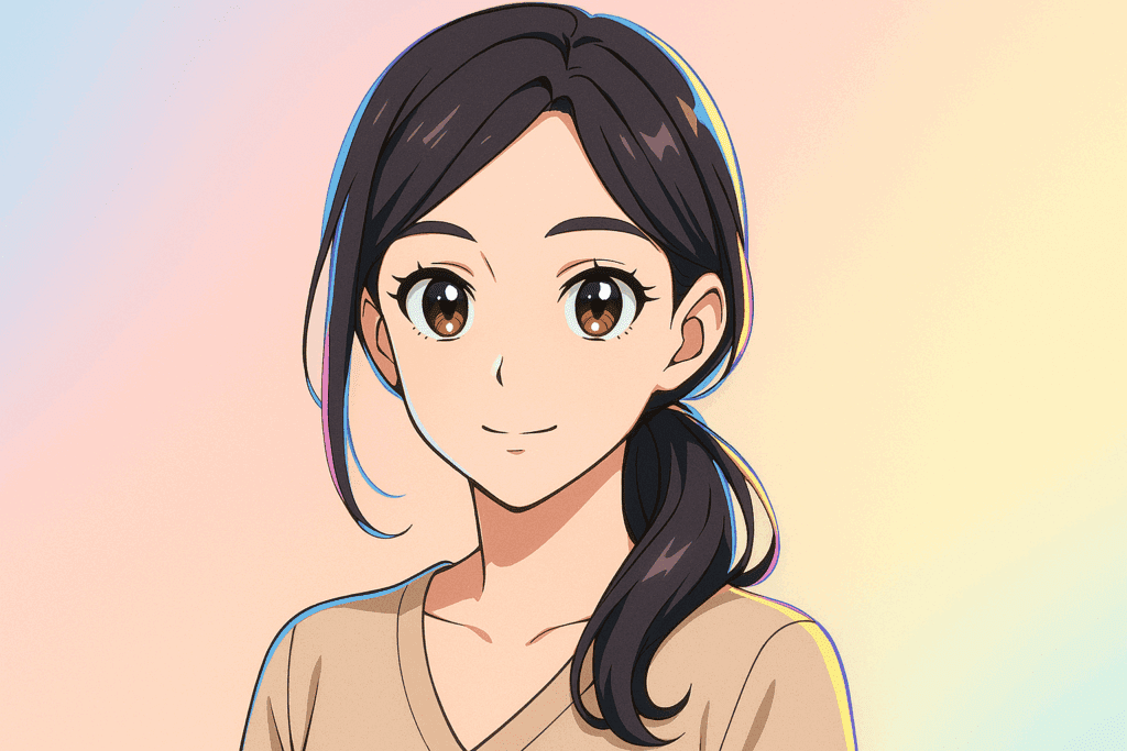 Anime-style portrait created using photo editing apps for clean lines