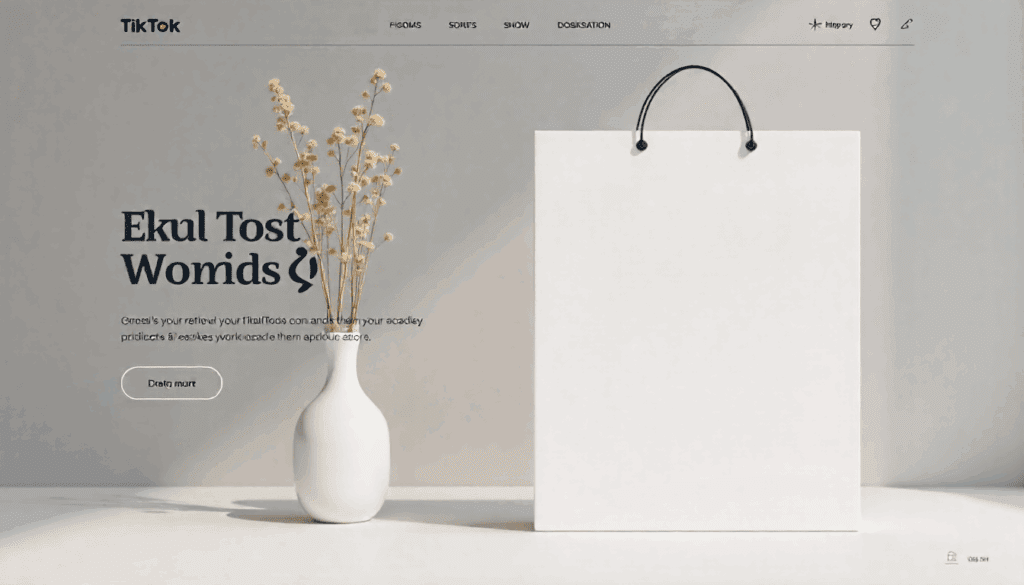 Minimal TikTok Shop mockup with a shopping bag for how to sell on TikTok Shop