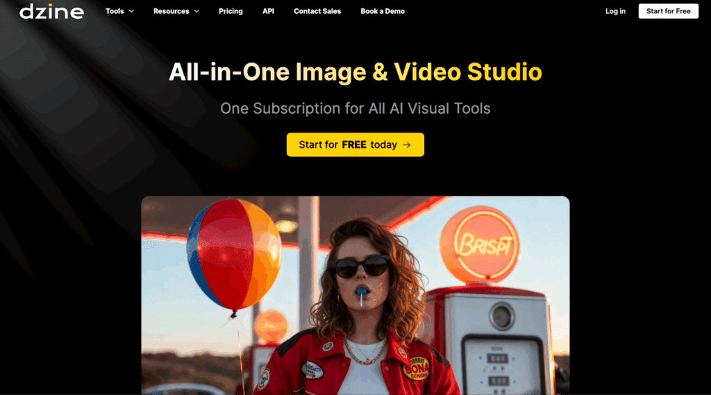 AI video studio interface on Dzine AI