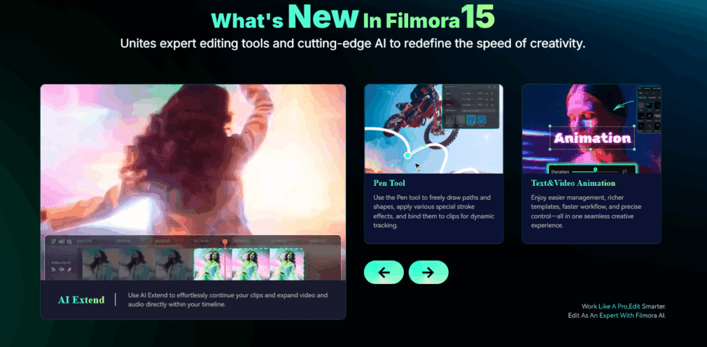 image – VidAU.ai Filmora 15 AI Home Page