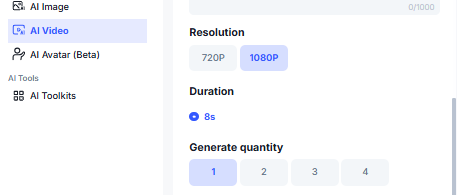 image – VidAU.ai image OF RESOLUTION SETUP