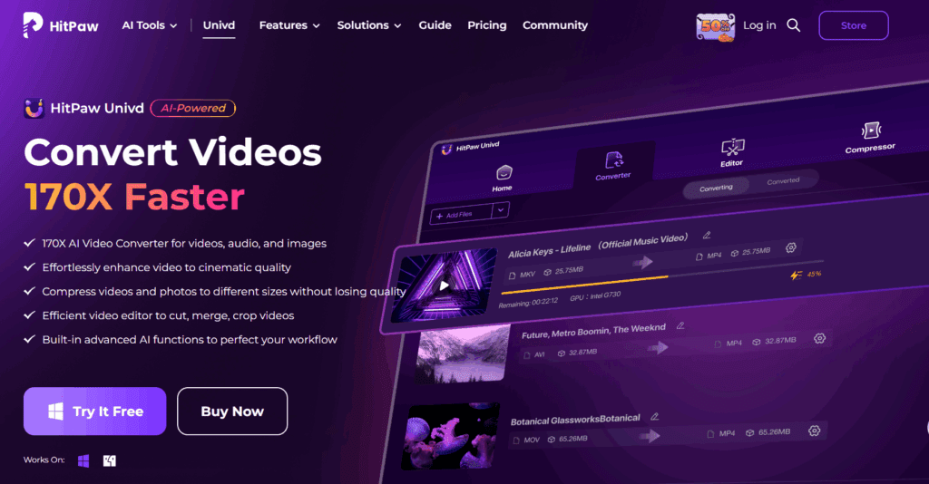 Hitpaw video converter Home Page 