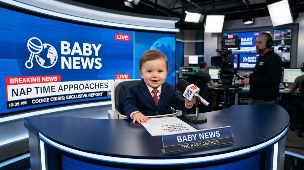 Baby News Anchor 202606151142 – VidAU.ai ai baby