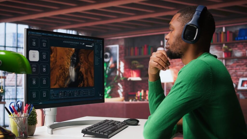 Video editor editing on Capcut pro