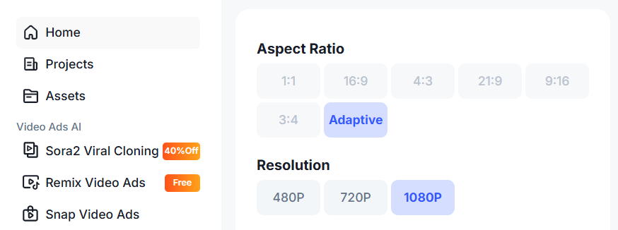 image – VidAU.ai image ro choose Asect
