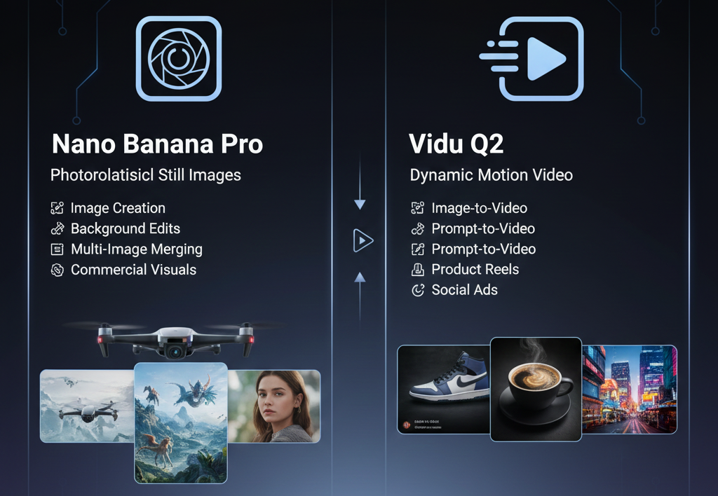 image – VidAU.ai image of Nano Banana Pro vs Vidu Q2