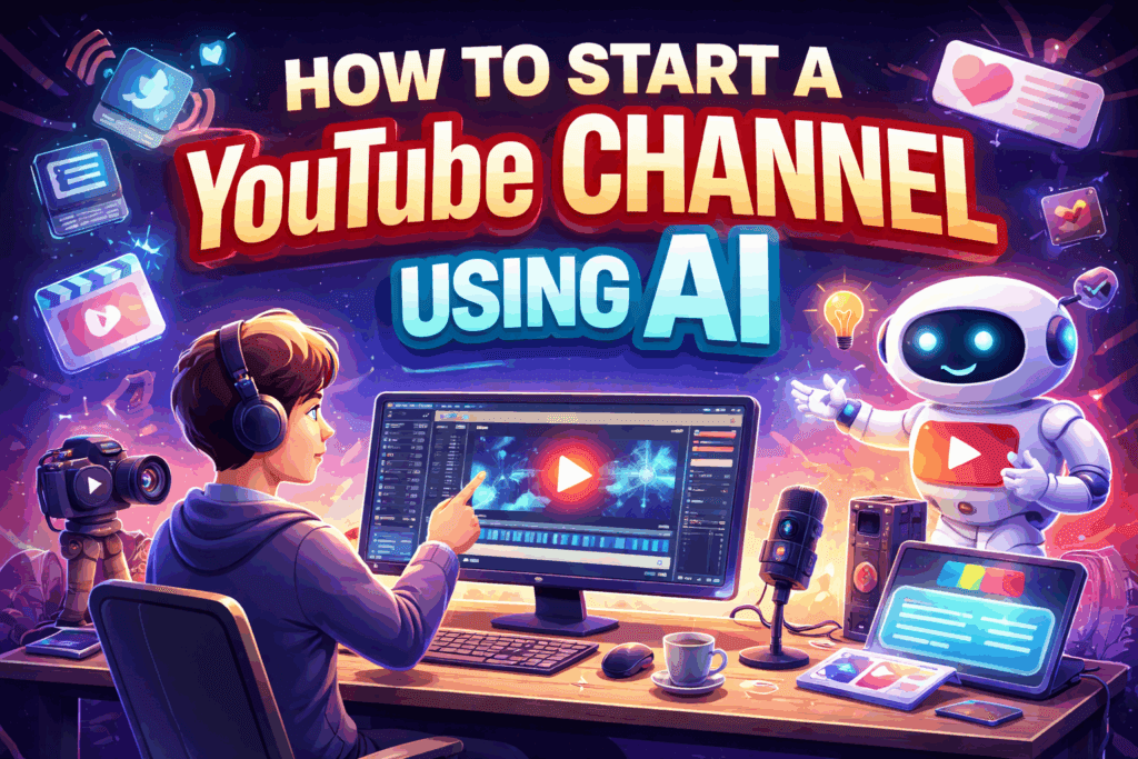 Hw to start a YouTube channel using AI