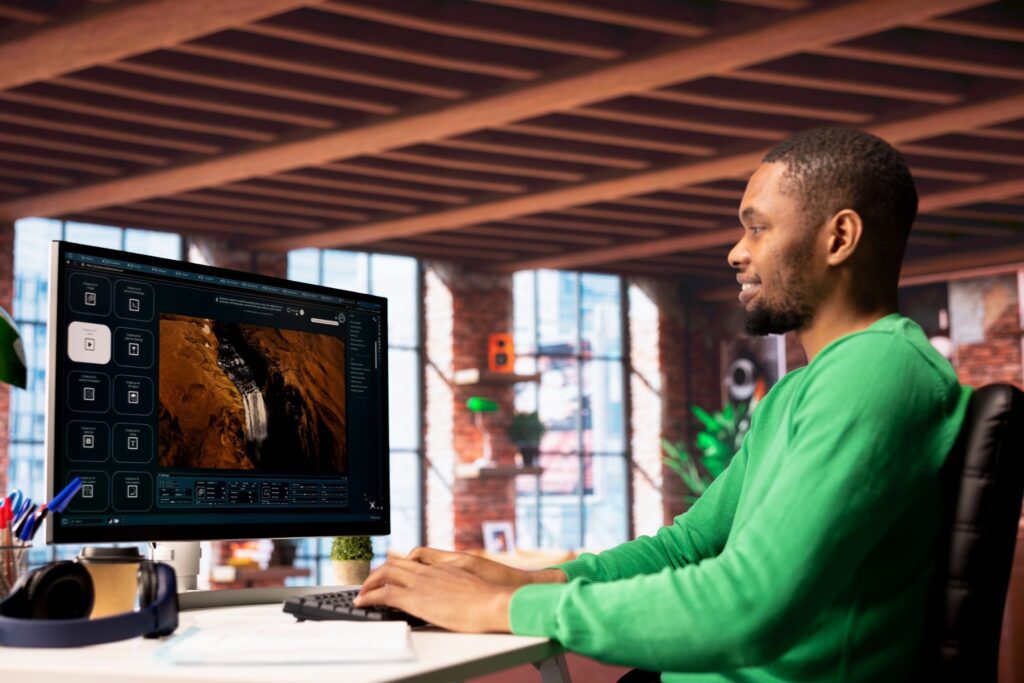 A man using Free AI Video Generators