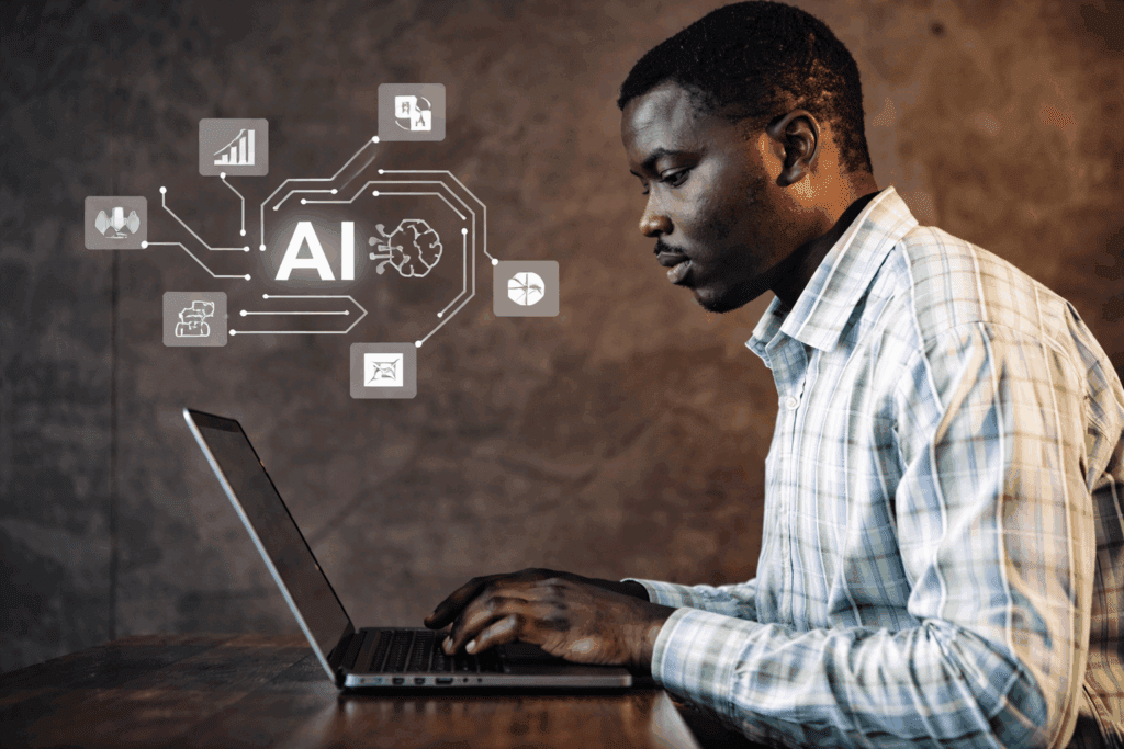 A man working with Ai