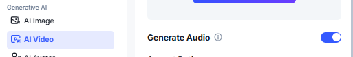 Set Generate Audio: 