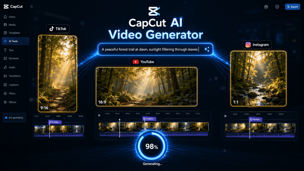 AI video generator CapCut guide on vidau