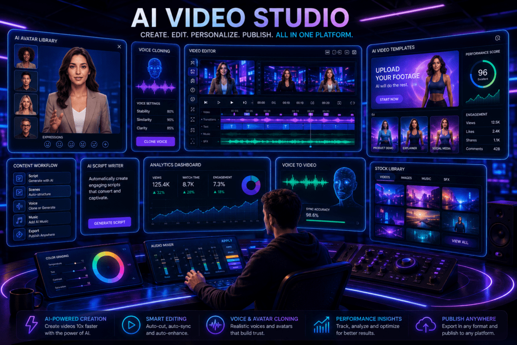 Artificial intelligence commercials step by step guide showing ecommerce video ads creation on VidAU