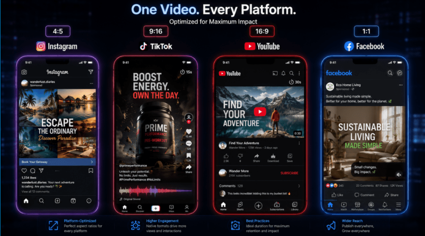 image – VidAU.ai image of one video every platform